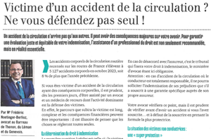 VOUS ETES VICTIME D’UN ACCIDENT DE LA CIRCULATION ? NE VOUS DEFENDEZ PAS SEUL !